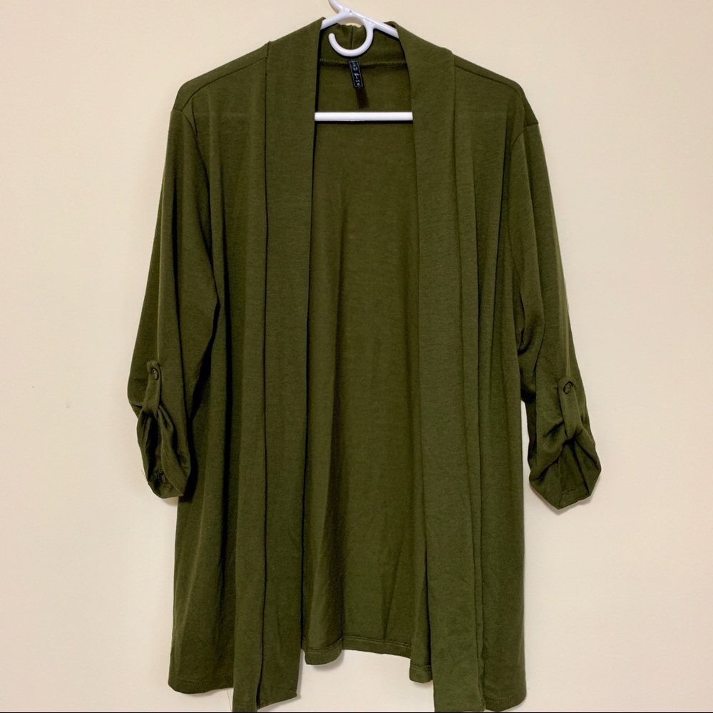 Ashley Blue  cotton/linen open front jacket